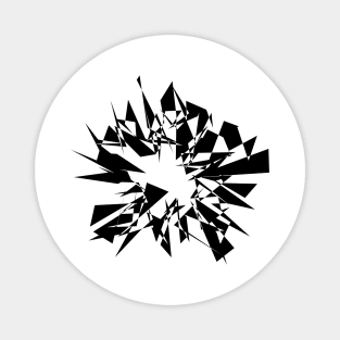 Geometric Abstract III Black and White Magnet